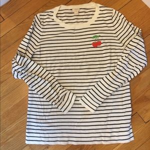 Jcrew cherry embroidered crew neck - Med